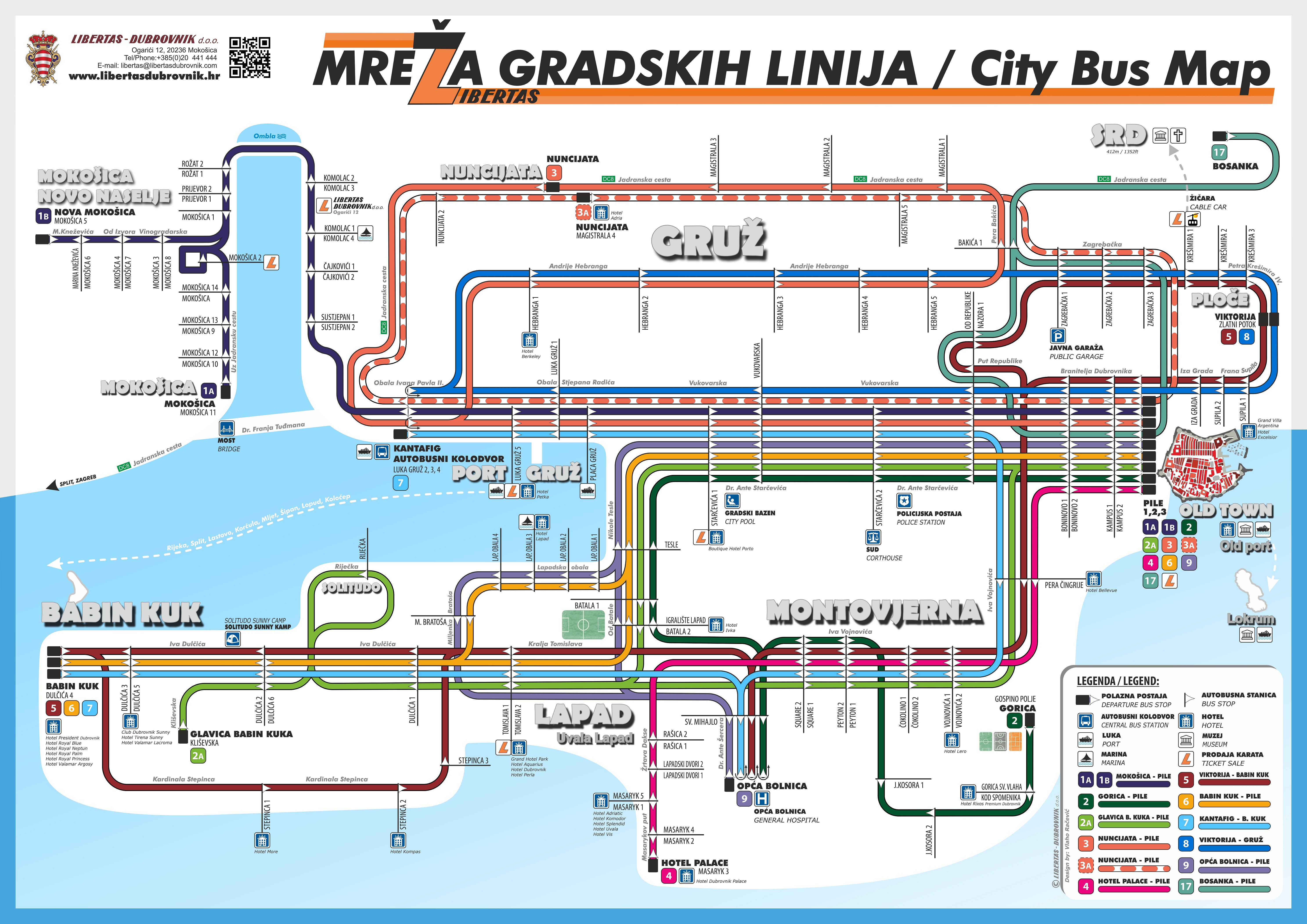 Dubrovnik City Bus map